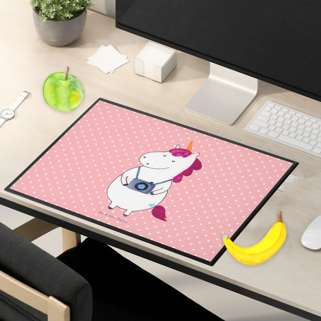 Desk pad unicorn photographer desk, underlay, Desk pad, girl, office, children, unicorn, unicorns, Camera, Tourist, Traveling, Unicorn, Photography, Photographer, Photographer gift, Holiday, Traveler gift