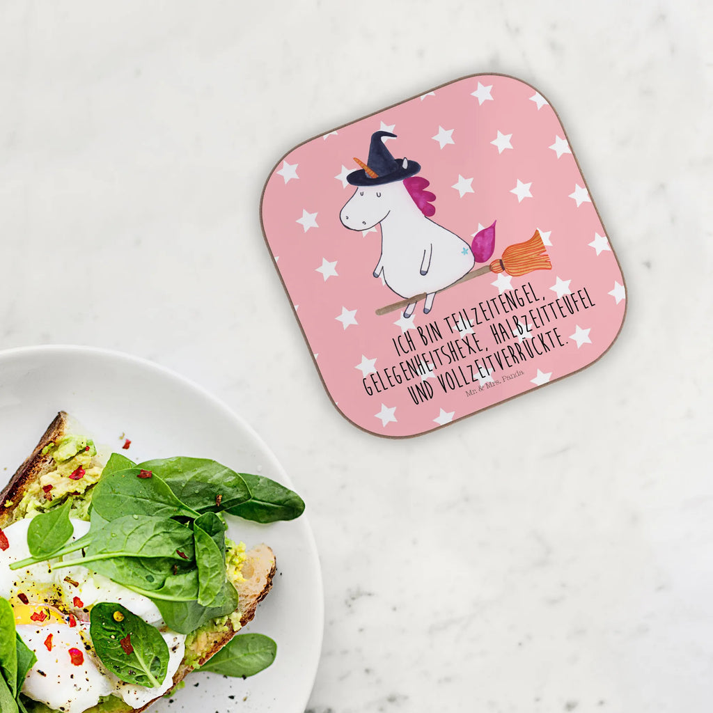 Square coaster unicorn Witch party, presents, Coasters, gift, breakfast, glass coasters, gifts, unicorn, unicorns, angel, bad girl, bitch, devil, Unicorn, mad, witch, wife gift, girlfriend present