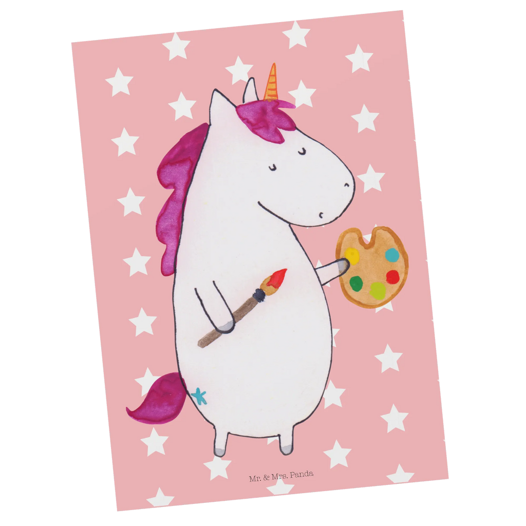 Postcard unicorn Artist Ansichtskarte, Postkarten, Ansichtskarten, Grußkarte, Motivkarte, einzelkarte, spruchkarte, Fotokarte, bildkarte, Postkarte, Kunstkarten, Designkarte, kunstkarte, Unicorn, Einhorn, Einhörner, Einhorn Deko, Künstler, Maler, Artist, Zeichnen, Welt, Englisch, Stift, Geschenk, Malen, Farbe, Pinsel