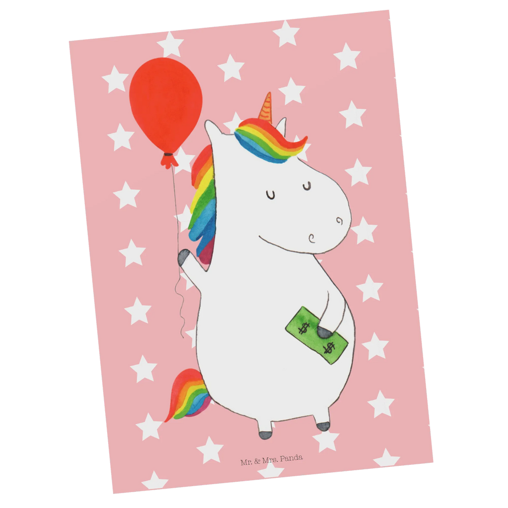 Postcard unicorn balloon bildkarte, einzelkarte, Grußkarte, Motivkarte, Ansichtskarten, spruchkarte, Designkarte, Ansichtskarte, Postkarte, Kunstkarten, kunstkarte, Fotokarte, Postkarten, Unicorn, Einhorn, Einhörner, Einhorn Deko, Luftballon, Geld, Freundin, Lebenslust, Geschenk, Freude