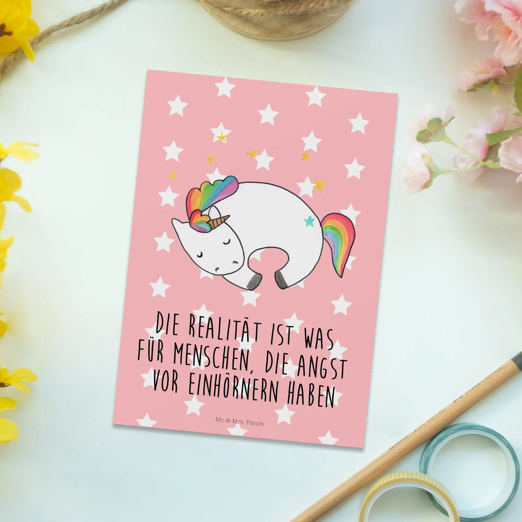 Postcard unicorn Night card, postcards, letter, invitation card, paper, Postcard, invitation, gift card, gift, unicorn, unicorns, fun, girlfriend, calm, dream, Unicorn, Unicorn saying, reality, present girlfriend, funny saying, people