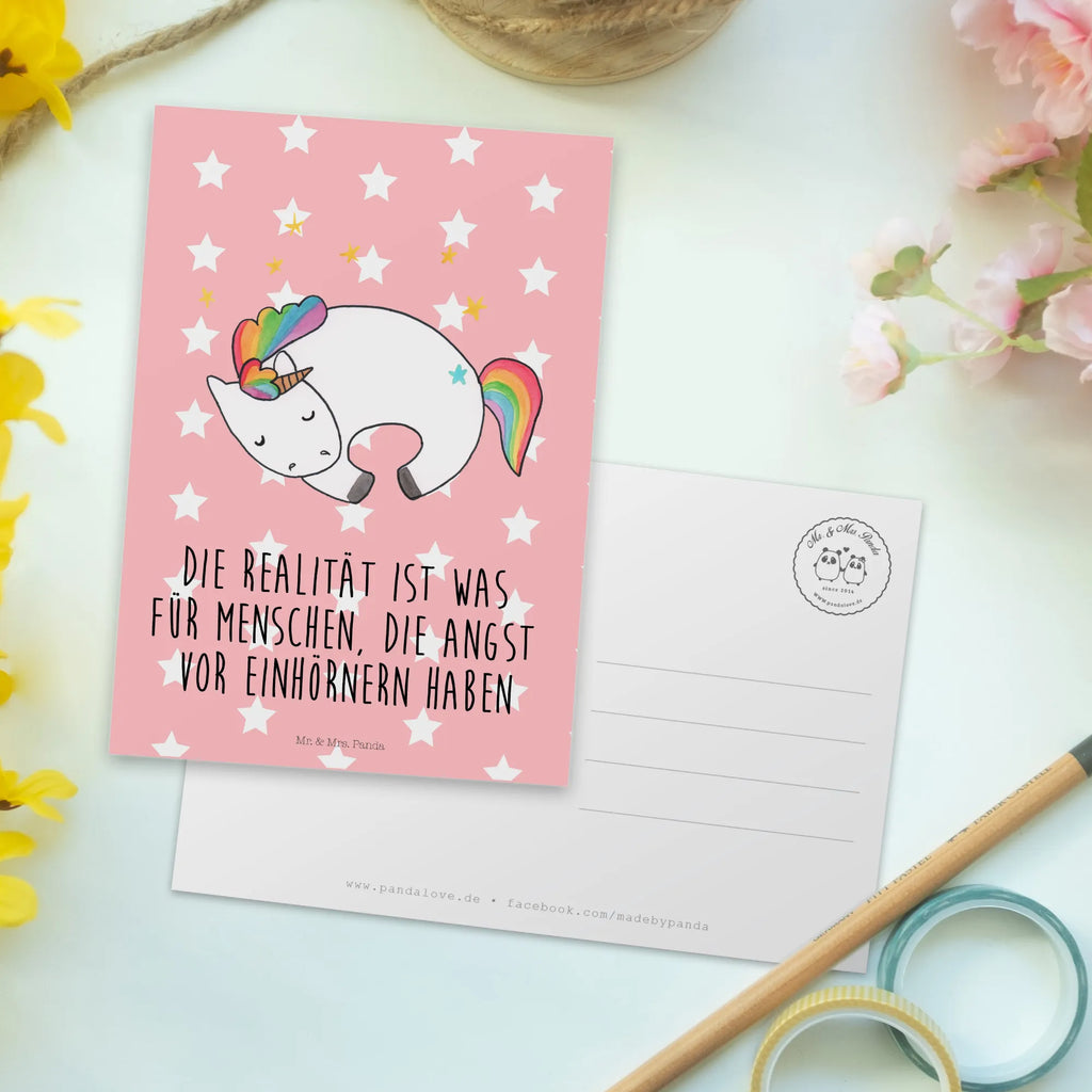 Postcard unicorn Night card, postcards, letter, invitation card, paper, Postcard, invitation, gift card, gift, unicorn, unicorns, fun, girlfriend, calm, dream, Unicorn, Unicorn saying, reality, present girlfriend, funny saying, people