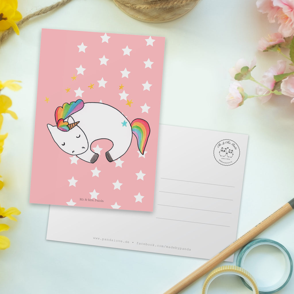 Postcard unicorn Night card, postcards, letter, invitation card, paper, Postcard, invitation, gift card, gift, unicorn, unicorns, fun, girlfriend, calm, dream, Unicorn, Unicorn saying, reality, present girlfriend, funny saying, people