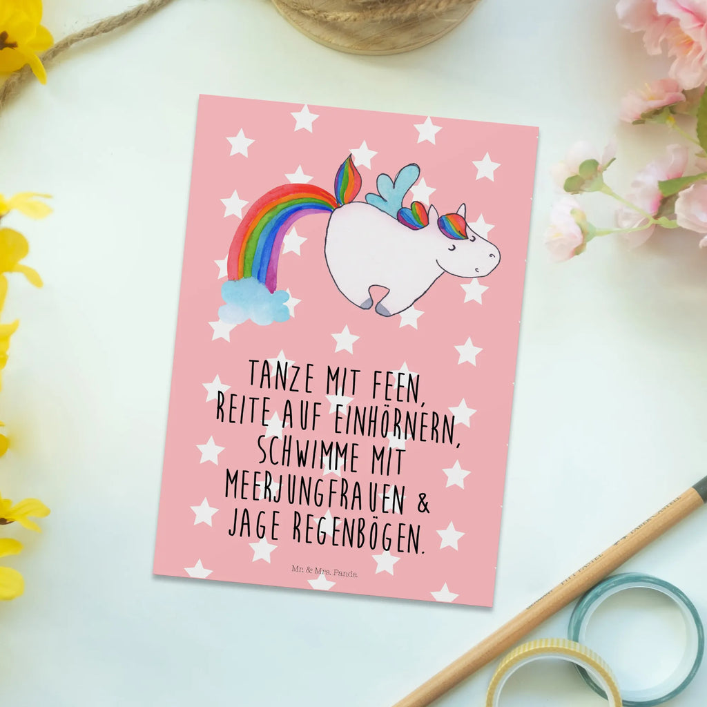 Postcard unicorn Pegasus Postcard, card, gift card, gift, invitation card, invitation, letter, paper, postcards, unicorn, unicorns, rainbow, Unicorn, playing, glitter, growing up, saying fun, reality, unicorn love, pegasus