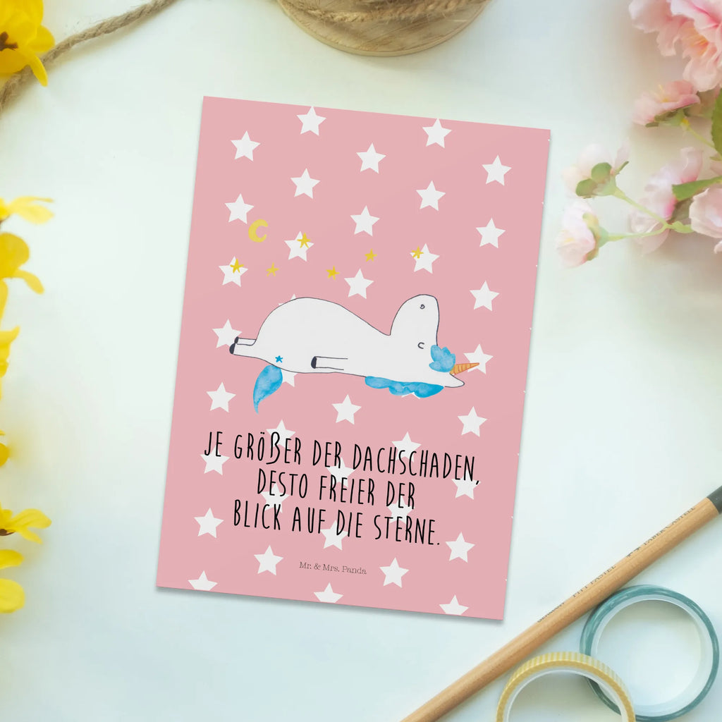 Postcard unicorn starry sky Designkarte, Ansichtskarten, spruchkarte, bildkarte, Postkarten, Kunstkarten, Motivkarte, Postkarte, Fotokarte, einzelkarte, Grußkarte, kunstkarte, Ansichtskarte, Unicorn, Einhorn, Einhörner, Einhorn Deko, Verrückt, Dachschaden, Sterne, Sternenhimmel