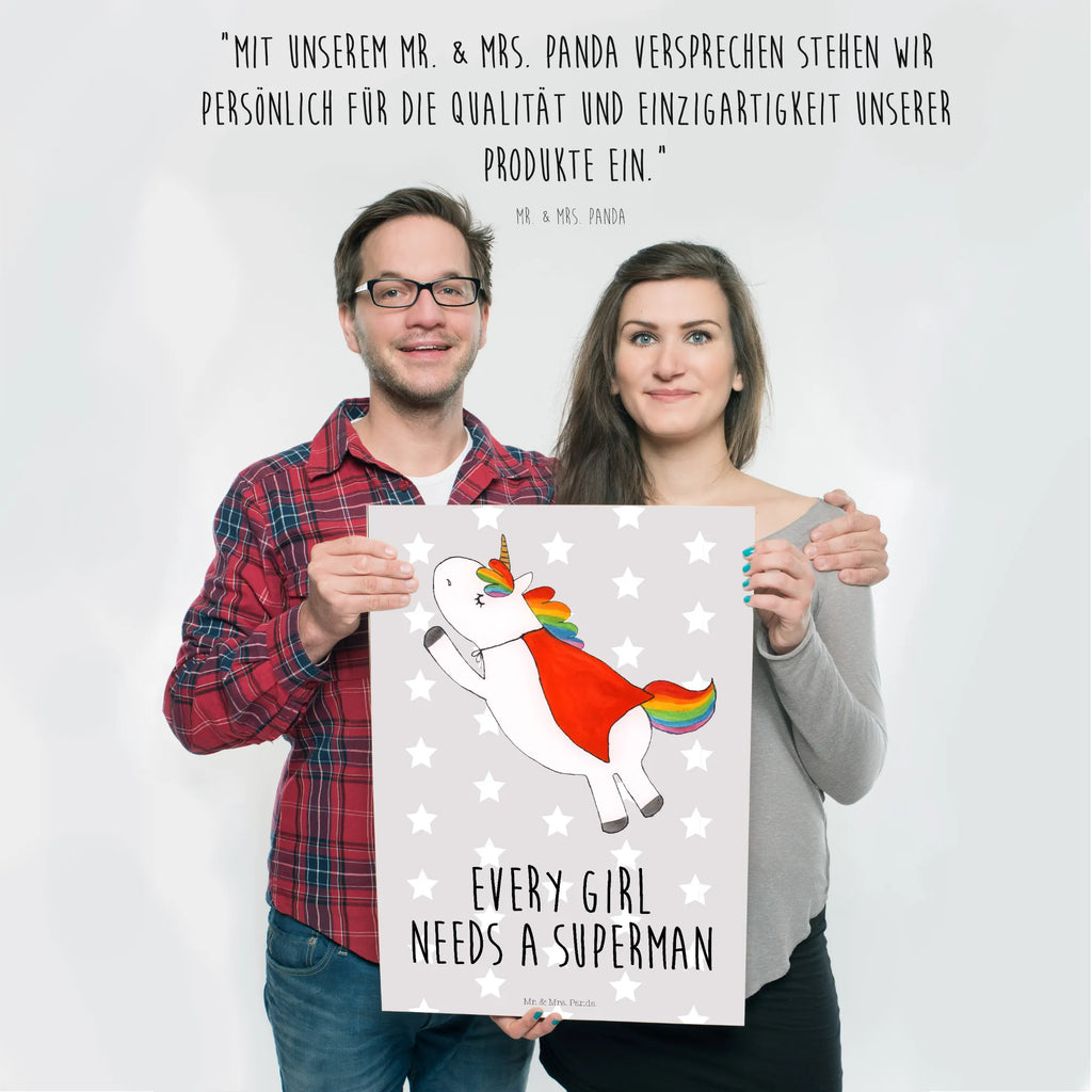 Plakat Jednorożec Super Plakat, Poster, drucke, grafikposter, Posterdruck, Bild für Wand, wanddeko, Deko Bild, kunstdruck poster, Wanddeko Bild, kunst für die wand, wanddruck, wandkunst, Wandposter, Wandschmuck, Bild, Wanddekoration, Mr. & Mrs. Panda Poster, Designposter, kunstposter, Kunstdruck, Wandbild, Einhorn Deko, Einhörner, Einhorn, Unicorn, Geschenk, Traummann, Mädchen, Girl, Freundin, Superheld, Held