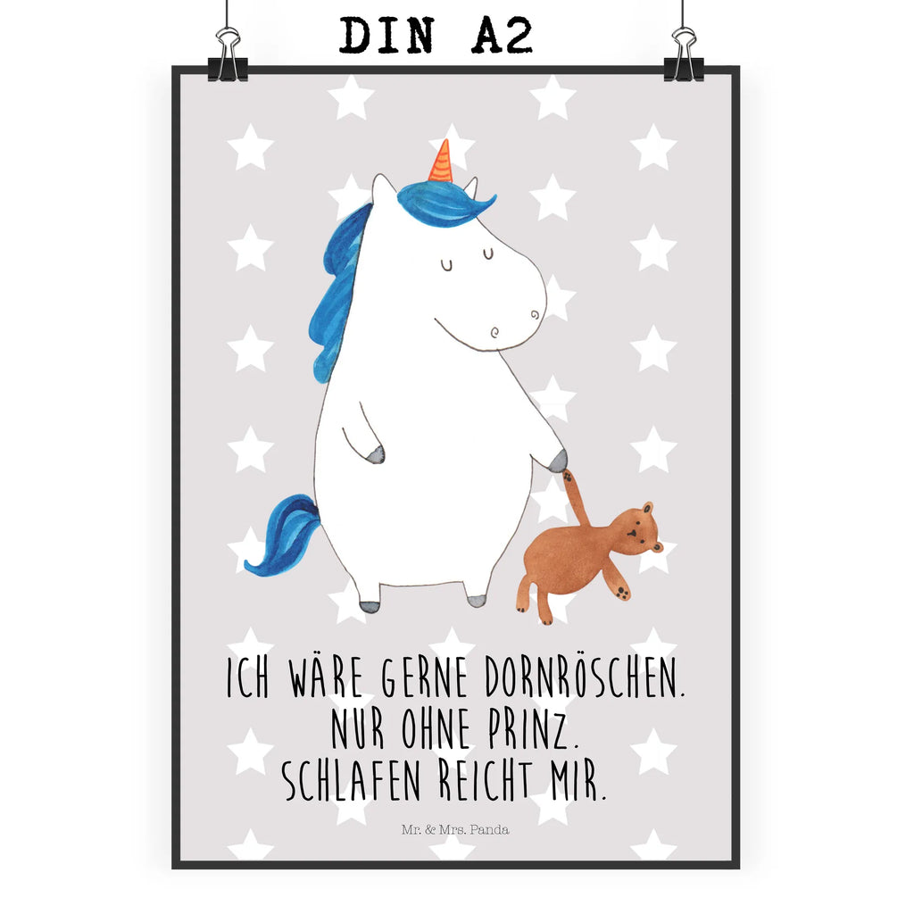 Plakat Jednorożec Miś wanddeko, Plakat, Poster, Designposter, Mr. & Mrs. Panda Poster, wanddruck, Wandbild, Deko Bild, drucke, Wanddekoration, Wandposter, Posterdruck, wandkunst, Bild, Kunstdruck, kunst für die wand, kunstdruck poster, Bild für Wand, grafikposter, Wandschmuck, Wanddeko Bild, kunstposter, Einhorn Deko, Einhörner, Einhorn, Unicorn, Single, Bett, schlafen, Freundin, Singleleben, Träumen, Gute Nacht
