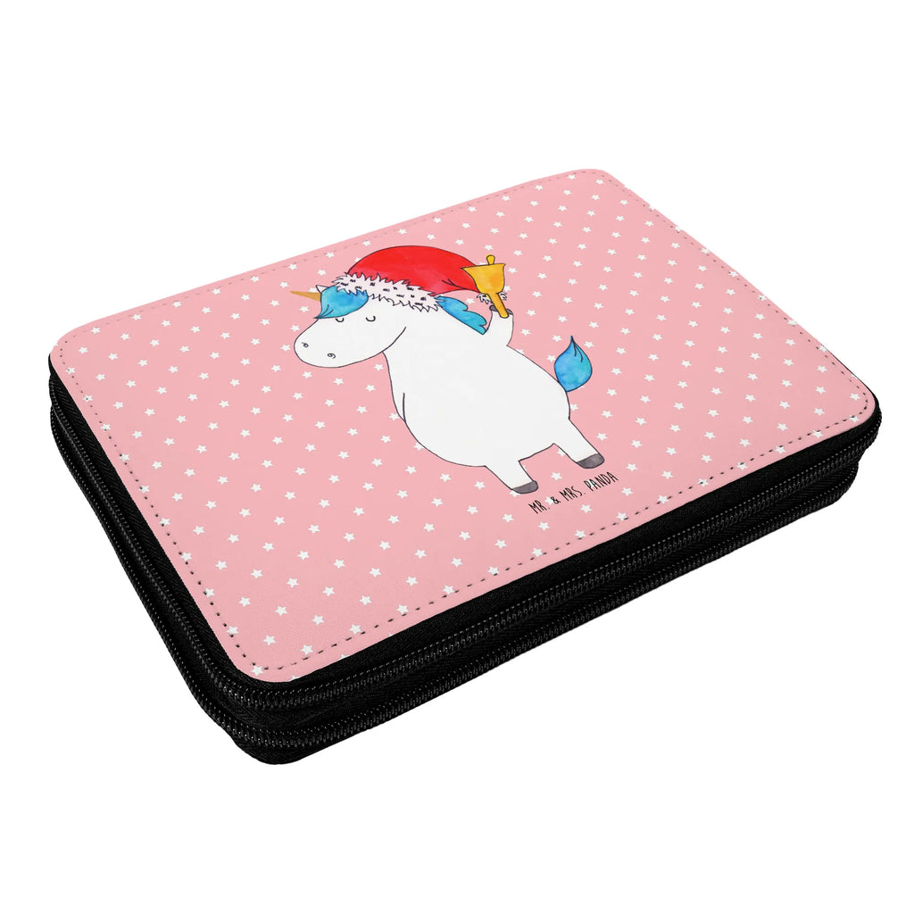 Leather folder unicorn Santa Claus pencil case, school, gift, pupil, enrolment, pen roll, primary school, pencil bag, motif, child, unicorn, unicorns, fairy dust, wish list, santa, christmas, chocolate, Gin, christmas present, santa claus