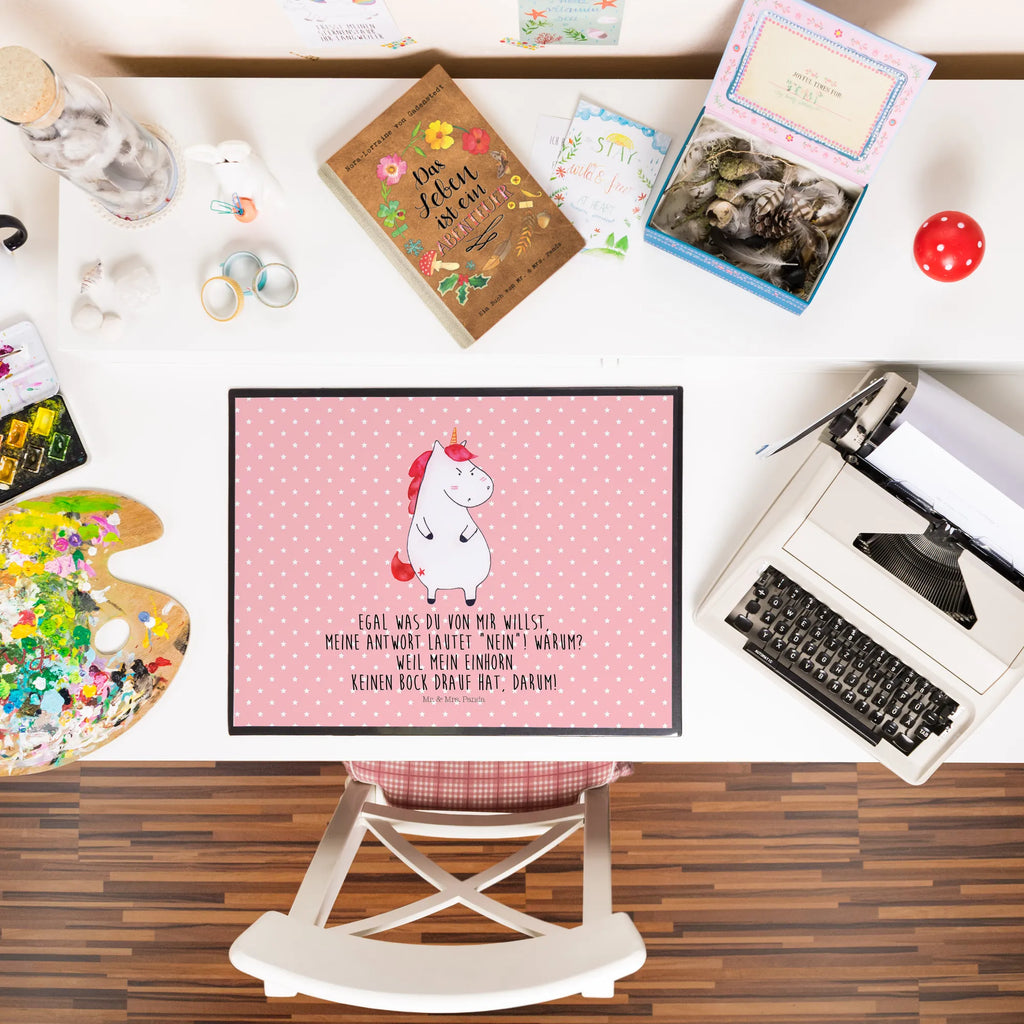 Podkładka na biurko Jednorożec gniew Bürobedarf, Schreibtischunterlage Groß, Schreibwaren, Büroartikel, Schreibtischauflage, Schreibtisch Unterlagen, Schreibunterlage, Einhorn, Einhörner, Einhorn Deko, Unicorn, Arbeit, dumme Fragen, nein, Geschenk, Büro, Spaß, Realität, lustlos, wütend, Ansage, lustig