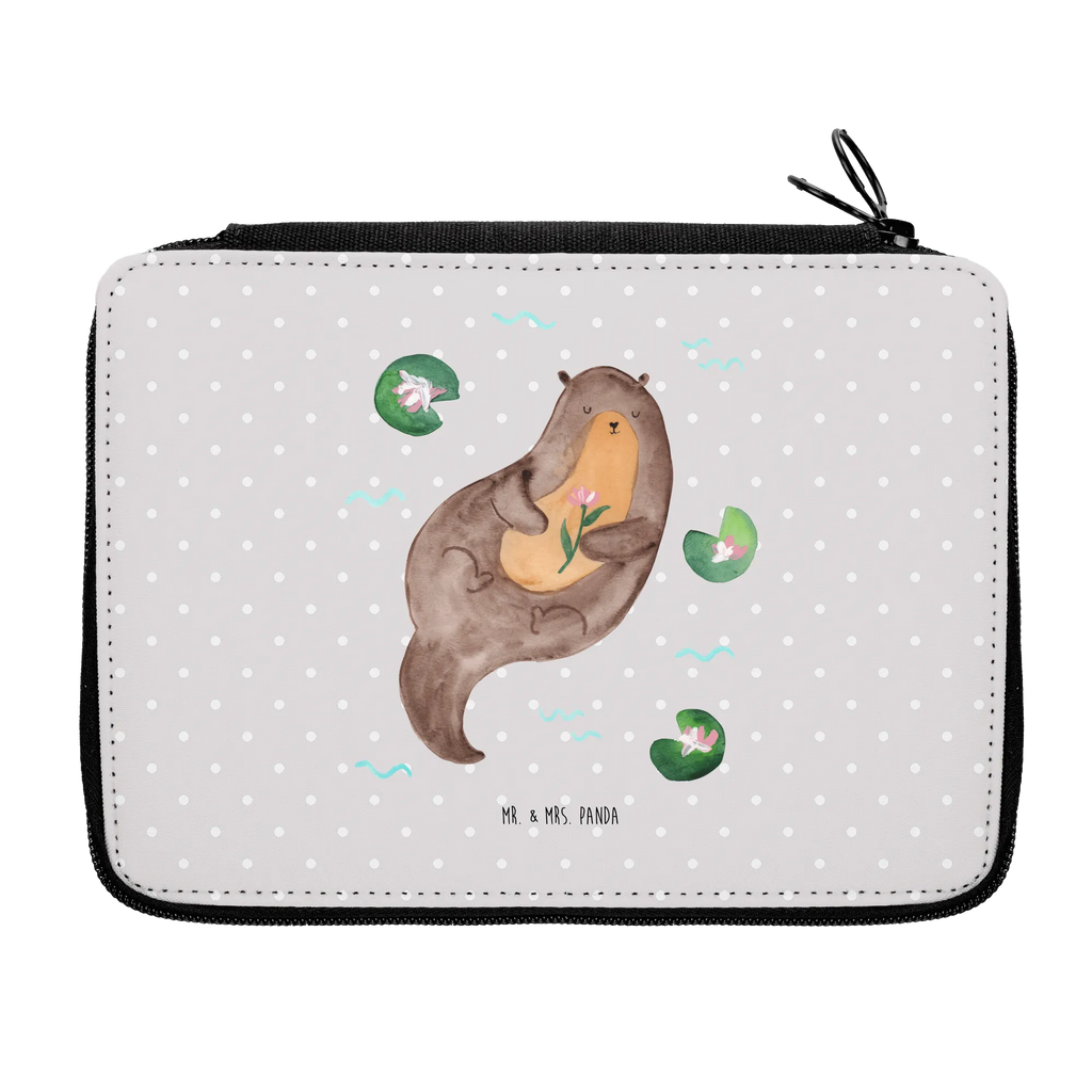 Leather folder otter Water Lily Stiftetasche, Bleistift Etui, Stifteetui, Federmappe Set, Mäppchen, Farbstiftetui, Schüleretui, Etui für Stifte, Malmappe, Buntstiftetui, Stifte Etui, Stiftebeutel, Schreibetui, Federmäppchen, Buntstiftmäppchen, Schulmäppchen, Stiftemappe, Zeichenetui, Federtasche, Schuletui, Schreibmappe, Bleistiftetui, Schlampermäppchen, Otter, Fischotter, Seeotter, Otter Seeotter See Otter