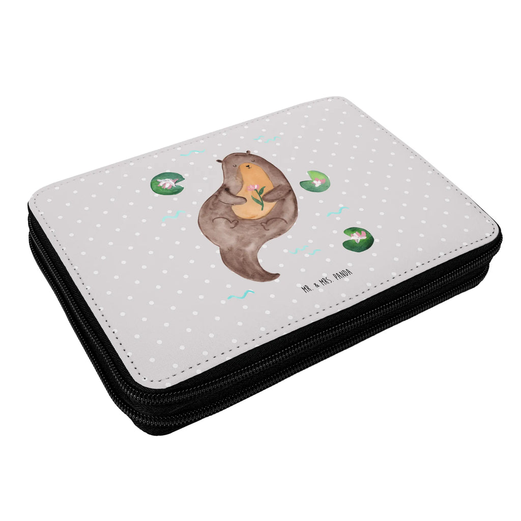 Leather folder otter Water Lily Stiftetasche, Bleistift Etui, Stifteetui, Federmappe Set, Mäppchen, Farbstiftetui, Schüleretui, Etui für Stifte, Malmappe, Buntstiftetui, Stifte Etui, Stiftebeutel, Schreibetui, Federmäppchen, Buntstiftmäppchen, Schulmäppchen, Stiftemappe, Zeichenetui, Federtasche, Schuletui, Schreibmappe, Bleistiftetui, Schlampermäppchen, Otter, Fischotter, Seeotter, Otter Seeotter See Otter