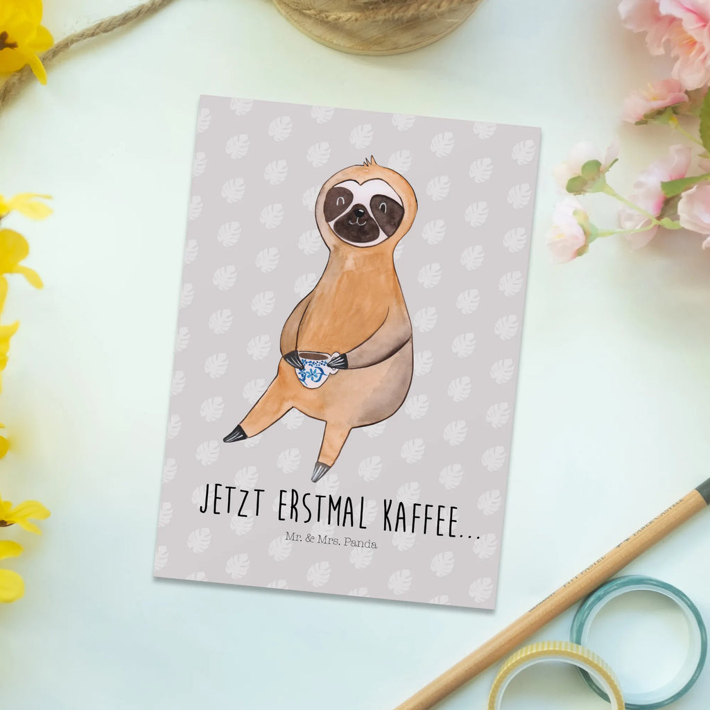 Pocztówka Leniwiec kawa Leniwiec, prezent z leniwcem, dekoracja z leniwcem