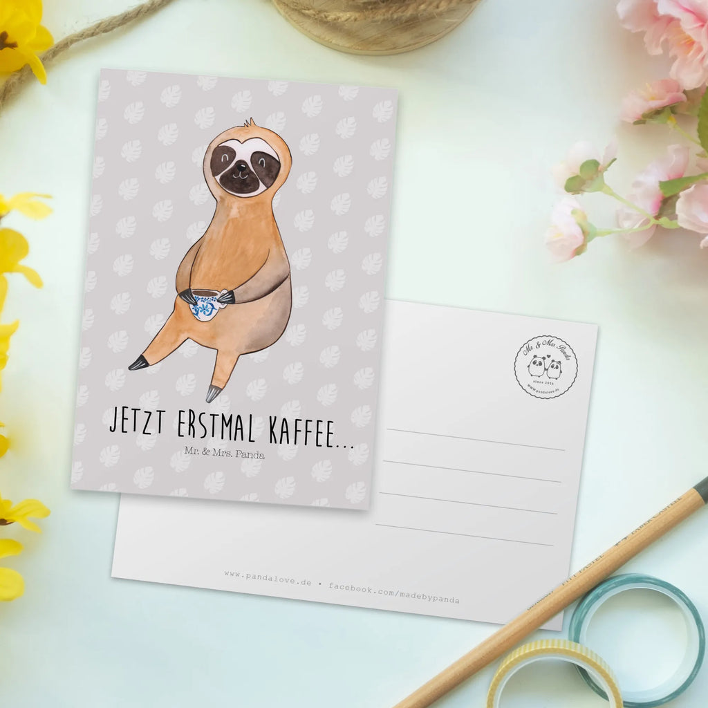 Pocztówka Leniwiec kawa Leniwiec, prezent z leniwcem, dekoracja z leniwcem