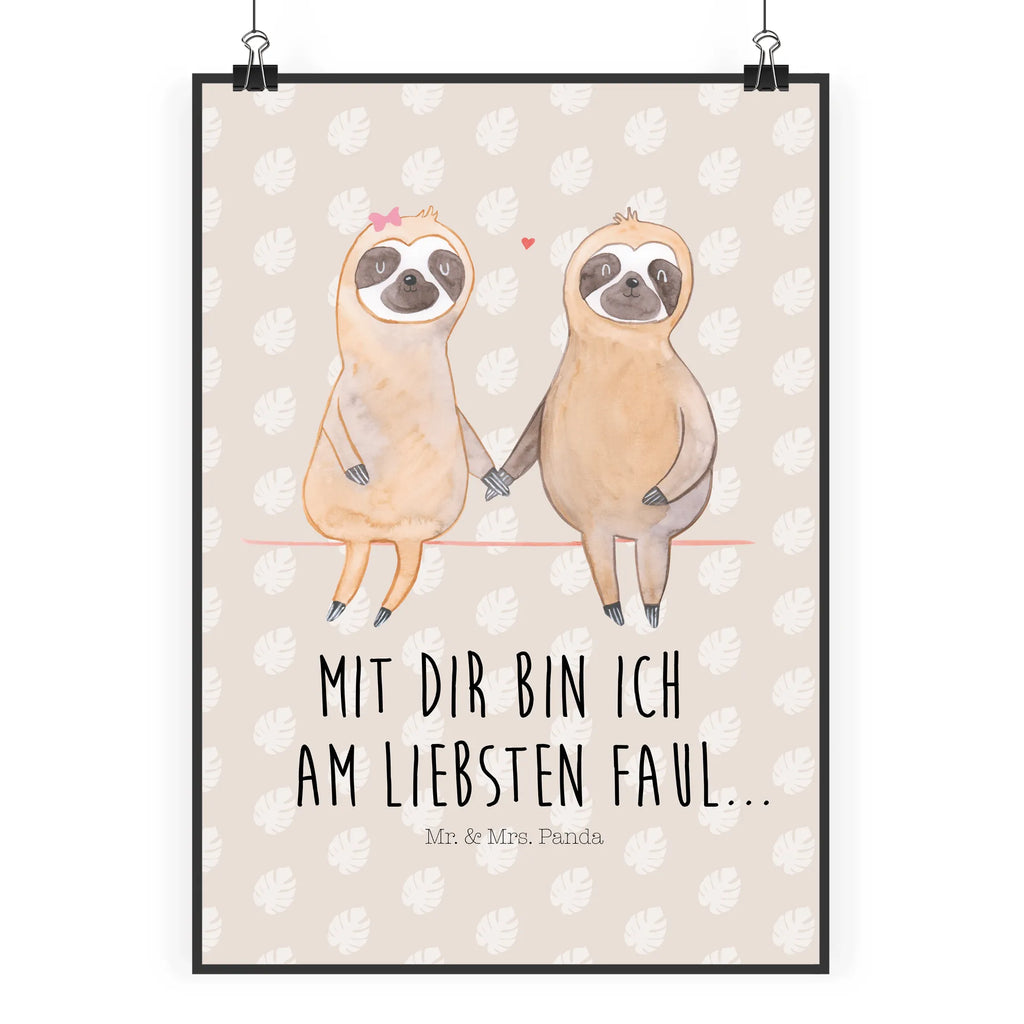 Poster sloth pair Bild, Posterdruck, Wanddeko Bild, kunst für die wand, Wandschmuck, Wandposter, Designposter, kunstposter, wanddeko, Kunstdruck, Plakat, grafikposter, wanddruck, Wandbild, Wanddekoration, Mr. & Mrs. Panda Poster, Deko Bild, kunstdruck poster, wandkunst, Poster, Bild für Wand, drucke, Faultier Deko, Faultier Geschenk, Faultier, Verlobt, Pärchen, Relaxen, Faultierliebe, Langsamkeit, Verliebt, Gemeinsam, Liebespaar, Faultiere, Faultierpärchen, Beziehung, faul, Liebe, Lieblingstier