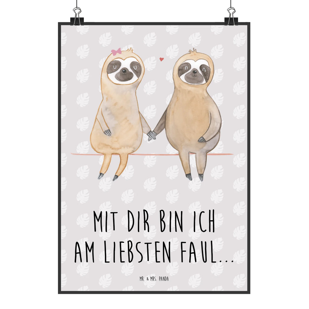 Poster sloth pair Bild, Posterdruck, Wanddeko Bild, kunst für die wand, Wandschmuck, Wandposter, Designposter, kunstposter, wanddeko, Kunstdruck, Plakat, grafikposter, wanddruck, Wandbild, Wanddekoration, Mr. & Mrs. Panda Poster, Deko Bild, kunstdruck poster, wandkunst, Poster, Bild für Wand, drucke, Faultier Deko, Faultier Geschenk, Faultier, Verlobt, Pärchen, Relaxen, Faultierliebe, Langsamkeit, Verliebt, Gemeinsam, Liebespaar, Faultiere, Faultierpärchen, Beziehung, faul, Liebe, Lieblingstier
