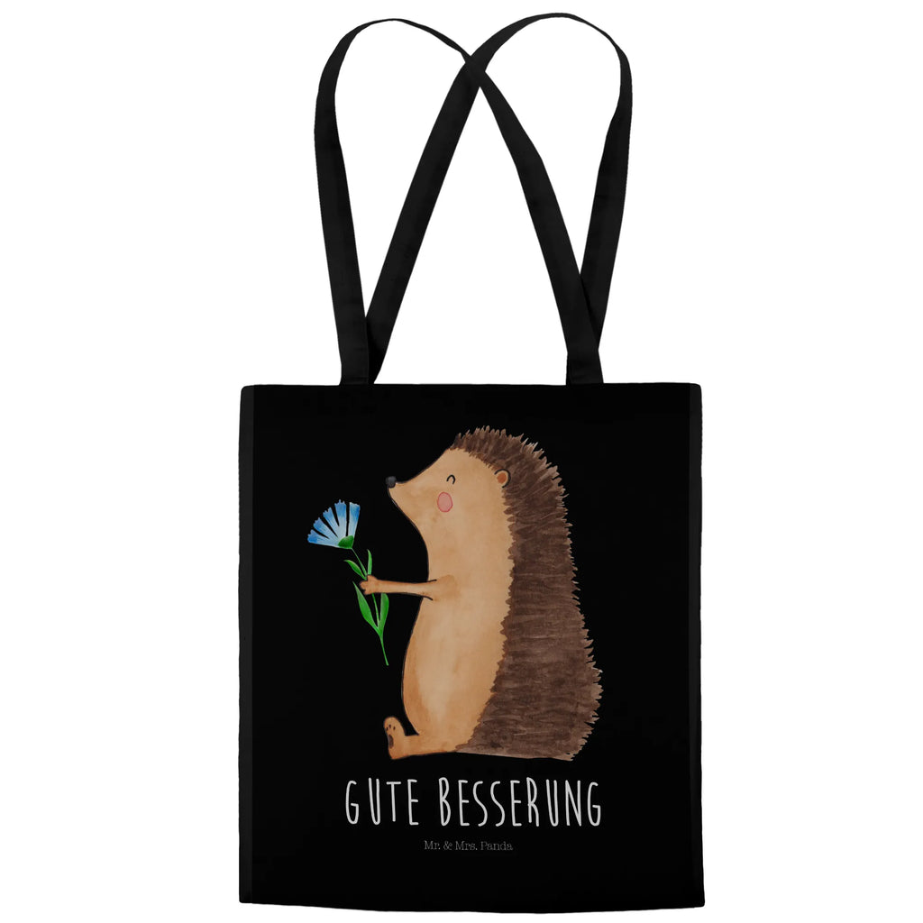 Tote bag Hedgehog Flower Laptoptasche, Beutel, Strandtasche, Shopper, Schultertasche, Jutetasche, Einkaufstasche, Umhängetasche, Stofftasche, Einkaufstüte, Badetasche, Jutebeutel, Tasche, Tragetasche, Stoffbeutel, Beuteltasche, Tiermotive, Gute Laune, lustige Sprüche, Tiere, Krankheit, Genesungswünsche, Besuch, krank, Krankenhaus, Gute Besserung, Igel