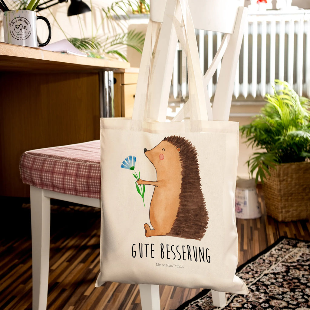 Tote bag Hedgehog Flower Laptoptasche, Beutel, Strandtasche, Shopper, Schultertasche, Jutetasche, Einkaufstasche, Umhängetasche, Stofftasche, Einkaufstüte, Badetasche, Jutebeutel, Tasche, Tragetasche, Stoffbeutel, Beuteltasche, Tiermotive, Gute Laune, lustige Sprüche, Tiere, Krankheit, Genesungswünsche, Besuch, krank, Krankenhaus, Gute Besserung, Igel