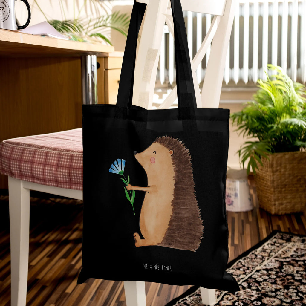 Tote bag Hedgehog Flower Laptoptasche, Beutel, Strandtasche, Shopper, Schultertasche, Jutetasche, Einkaufstasche, Umhängetasche, Stofftasche, Einkaufstüte, Badetasche, Jutebeutel, Tasche, Tragetasche, Stoffbeutel, Beuteltasche, Tiermotive, Gute Laune, lustige Sprüche, Tiere, Krankheit, Genesungswünsche, Besuch, krank, Krankenhaus, Gute Besserung, Igel