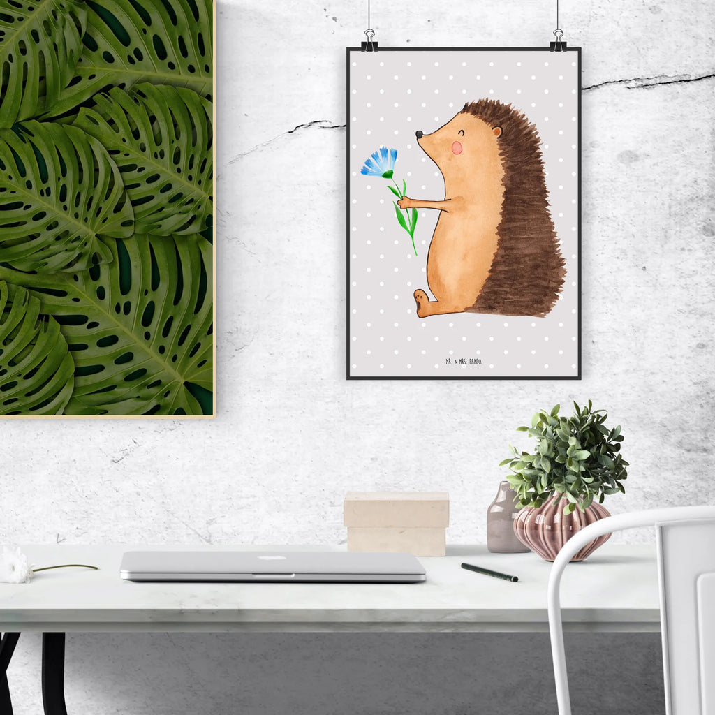 Poster Igel Blumen Designposter, Mr. & Mrs. Panda Poster, Kinderposter, Kunstdruck, Raumdekoration, Wanddeko Bild, Handgemaltes Poster, Wanddekoration, Poster, Wandposter, Küchenposter, Bild, Posterdruck, Wanddeko, Tiermotive, Gute Laune, lustige Sprüche, Tiere, Krankheit, Genesungswünsche, Igel, Krankenhaus, krank, Besuch, Gute Besserung