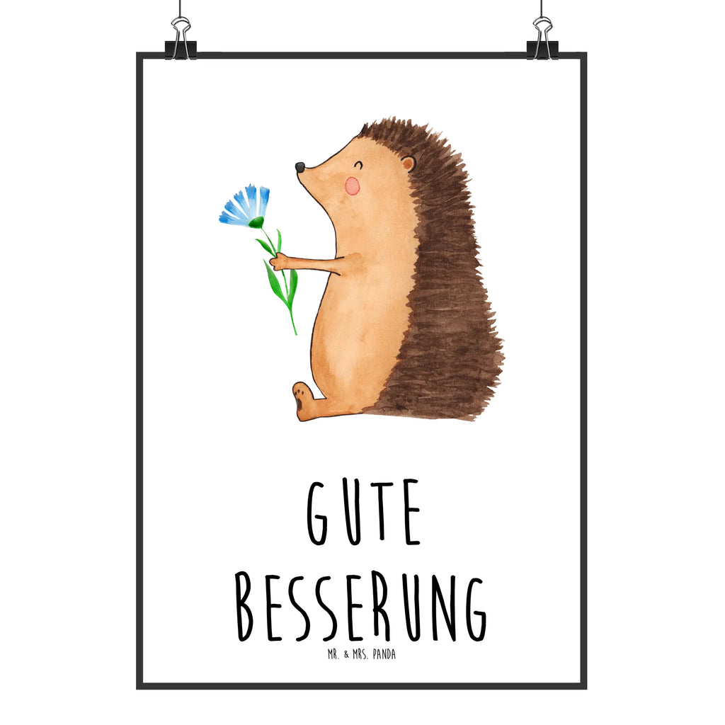 Poster Igel Blumen Designposter, Mr. & Mrs. Panda Poster, Kinderposter, Kunstdruck, Raumdekoration, Wanddeko Bild, Handgemaltes Poster, Wanddekoration, Poster, Wandposter, Küchenposter, Bild, Posterdruck, Wanddeko, Tiermotive, Gute Laune, lustige Sprüche, Tiere, Krankheit, Genesungswünsche, Igel, Krankenhaus, krank, Besuch, Gute Besserung