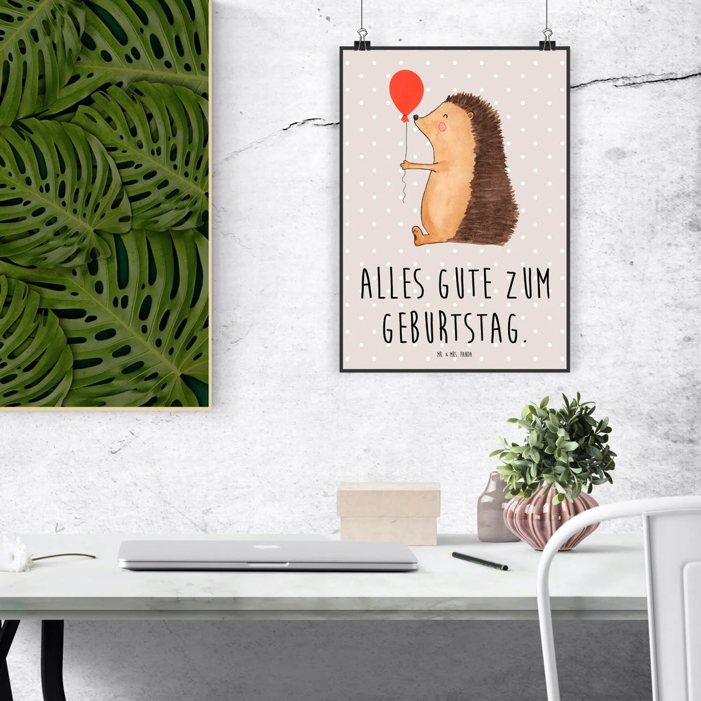 Poster Igel Luftballon kunstdruck poster, wandkunst, kunstposter, grafikposter, Plakat, Posterdruck, wanddeko, Wandschmuck, Mr. & Mrs. Panda Poster, Wandbild, Bild, Wanddeko Bild, Designposter, Poster, Wandposter, Bild für Wand, Deko Bild, drucke, Wanddekoration, Kunstdruck, wanddruck, kunst für die wand, Gute Laune, Tiermotive, Tiere, Lustige Sprüche, Happy Birthday, Geburtstagskind, Geburtstag, Igel, Glückwunsch, Ballon, Herzlichen Glückwunsch
