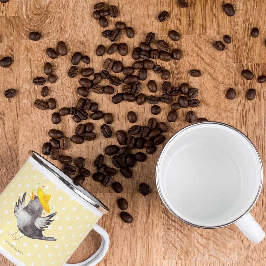 Kempingowy kubek emaliowany kruk Sombrero wandertasse, Metalltasse, Blechtasse, Tasse Emaille, Teebecher, Reisebecher, Kaffeebecher, Campingbecher, Emaille Tasse, wanderbecher, blechbecher, Trinkbecher, Becher, reisetasse, metallbecher, Teetasse, Emaille Becher, Campingtasse, becher emaille, Kaffeetasse, Emailletasse, emaillebecher, Pott, Tasse, Lustige Sprüche, Tiere, Tiermotive, Gute Laune, Vogel, Motivation, Vögel, Fröhlich sein, Elster, Glück Spruch, glücklich sein, Spruch Positiv, Rabe, Froh