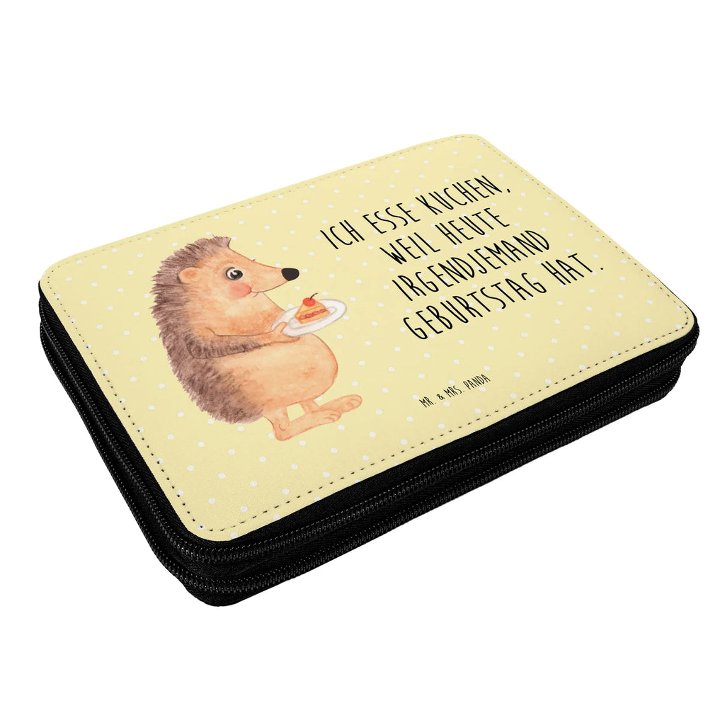 Leather folder Hedgehog piece of cake pupil, pencil bag, enrolment, pencil case, pen roll, school, child, motif, primary school, gift, small animals, cute, funny, cute animal motives, hand drawn, small world, funny sayings, good mood, happy, gifts, gift ideas, special gifts, animal lover, card, hedgehog, bake cake, food saying, cake, invitation party, birthday cake, baking gift