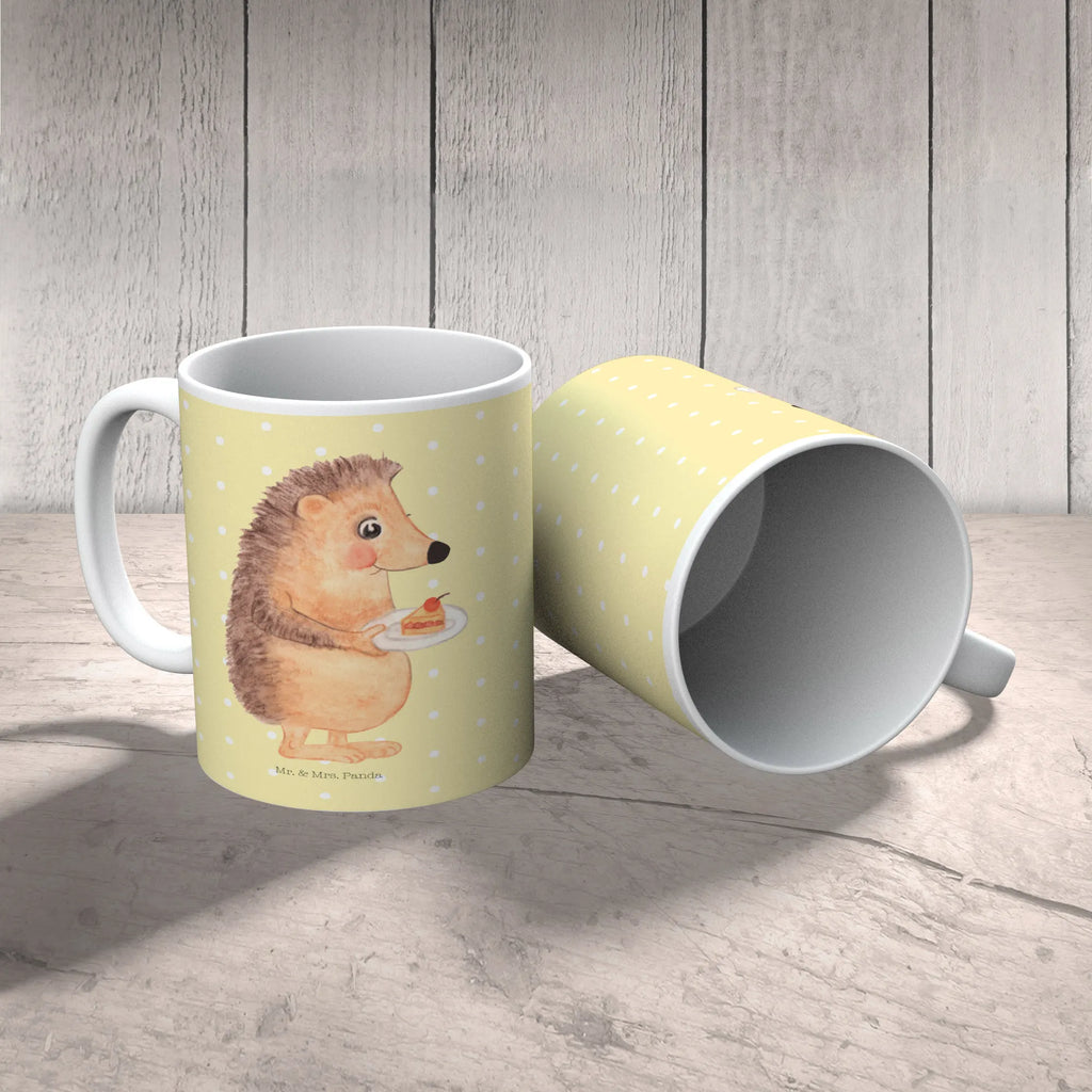 Kubek jeż kawałek ciasta Kaffeetasse, Geschenktasse, Teetasse, Keramiktasse, Tasse mit Zitaten, Tasse, Porzellantasse, Tasse mit Motiven, Bürotasse, Tiermotive, Gute Laune, lustige Sprüche, Tiere, Backen Geschenk, Essen Spruch, Kuchen, Geburtstagskuchen, Igel, Torte, Einladung Party, Kuchen backen