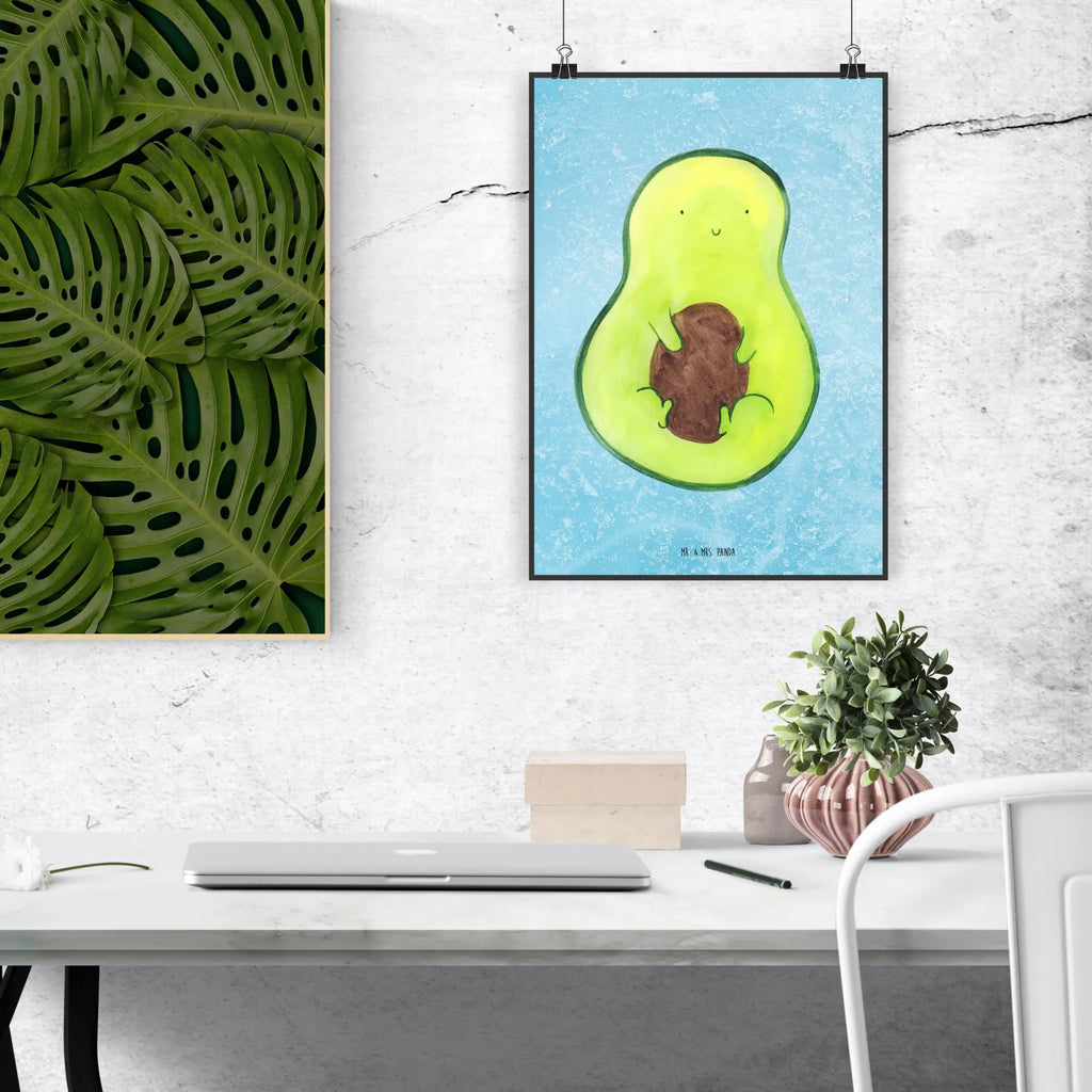 Poster Avocado Kern Kinderposter, Raumdekoration, Kunstdruck, Mr. & Mrs. Panda Poster, Handgemaltes Poster, Poster, Wanddeko Bild, Wanddeko, Wanddekoration, Designposter, Küchenposter, Bild, Wandposter, Posterdruck, Avocado, Veggie, Vegan, Gesund, Avocadokern, Kern, Avokado, Pflanze, Spruch Leben