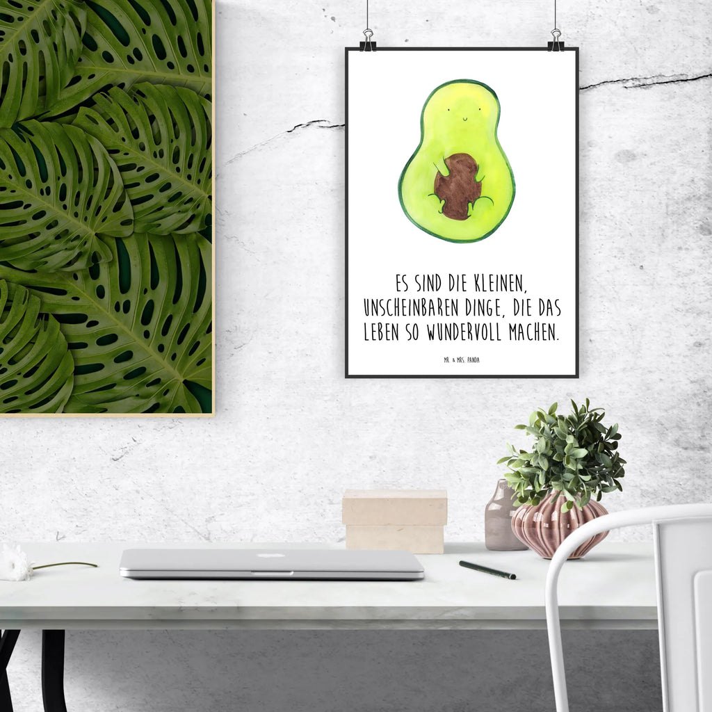 Poster Avocado Kern Kinderposter, Raumdekoration, Kunstdruck, Mr. & Mrs. Panda Poster, Handgemaltes Poster, Poster, Wanddeko Bild, Wanddeko, Wanddekoration, Designposter, Küchenposter, Bild, Wandposter, Posterdruck, Avocado, Veggie, Vegan, Gesund, Avocadokern, Kern, Avokado, Pflanze, Spruch Leben