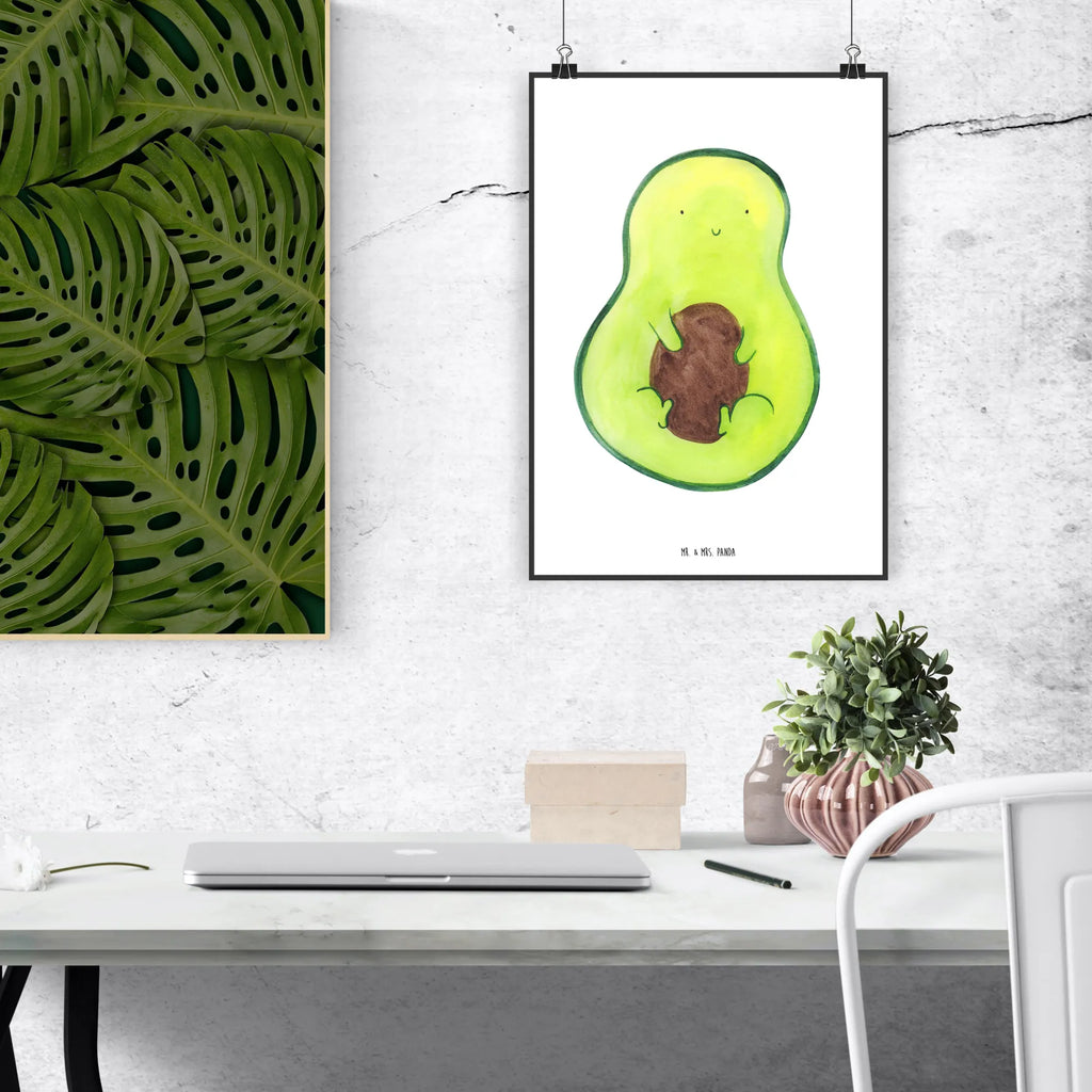 Poster Avocado Kern Kinderposter, Raumdekoration, Kunstdruck, Mr. & Mrs. Panda Poster, Handgemaltes Poster, Poster, Wanddeko Bild, Wanddeko, Wanddekoration, Designposter, Küchenposter, Bild, Wandposter, Posterdruck, Avocado, Veggie, Vegan, Gesund, Avocadokern, Kern, Avokado, Pflanze, Spruch Leben