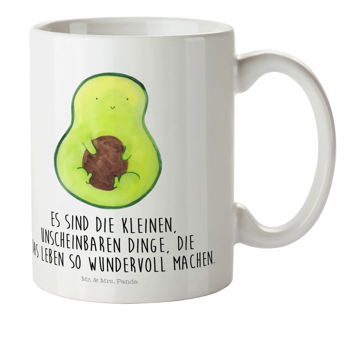 Child's mug avocado core vegetables, saying life, seed, plant, avocado seed