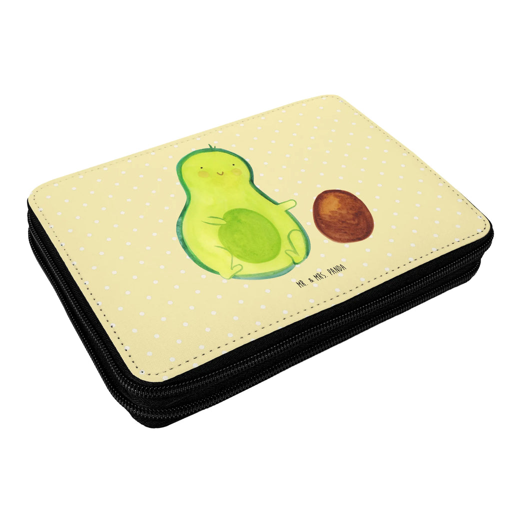 Leather folder avocado core rolls pencil case, enrolment, pen roll, pencil bag, motif, gift, pupil, child, school, primary school, avocado, vegetables, birth, love, big love, avocados, birthday, pregnancy, baby, for birth, first child, baby party, infant