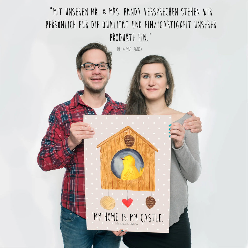 Poster Bird House small animals, cute, funny, cute animal motives, hand drawn, small world, funny sayings, good mood, happy, gifts, gift ideas, special gifts, animal lover, card, home sweet home, home, birdhouse, nest, Bird, apartment, birds, house, castle, family, favorite place, our house