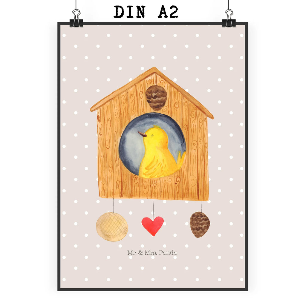 Poster Bird House small animals, cute, funny, cute animal motives, hand drawn, small world, funny sayings, good mood, happy, gifts, gift ideas, special gifts, animal lover, card, home sweet home, home, birdhouse, nest, Bird, apartment, birds, house, castle, family, favorite place, our house