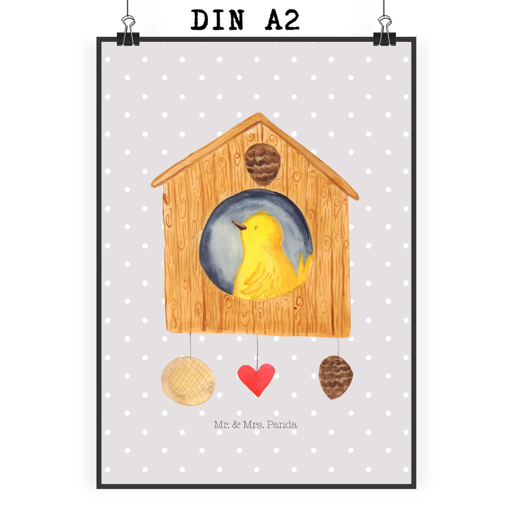 Poster Bird House small animals, cute, funny, cute animal motives, hand drawn, small world, funny sayings, good mood, happy, gifts, gift ideas, special gifts, animal lover, card, home sweet home, home, birdhouse, nest, Bird, apartment, birds, house, castle, family, favorite place, our house