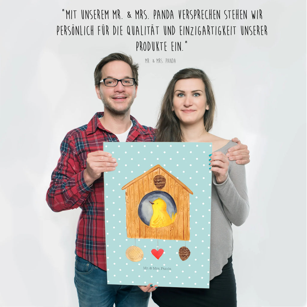 Poster Bird House small animals, cute, funny, cute animal motives, hand drawn, small world, funny sayings, good mood, happy, gifts, gift ideas, special gifts, animal lover, card, home sweet home, home, birdhouse, nest, Bird, apartment, birds, house, castle, family, favorite place, our house