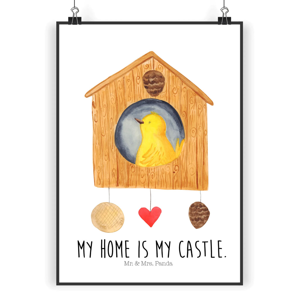 Poster Bird House small animals, cute, funny, cute animal motives, hand drawn, small world, funny sayings, good mood, happy, gifts, gift ideas, special gifts, animal lover, card, home sweet home, home, birdhouse, nest, Bird, apartment, birds, house, castle, family, favorite place, our house