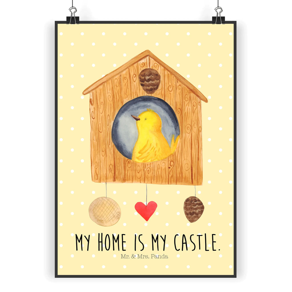 Poster Bird House small animals, cute, funny, cute animal motives, hand drawn, small world, funny sayings, good mood, happy, gifts, gift ideas, special gifts, animal lover, card, home sweet home, home, birdhouse, nest, Bird, apartment, birds, house, castle, family, favorite place, our house