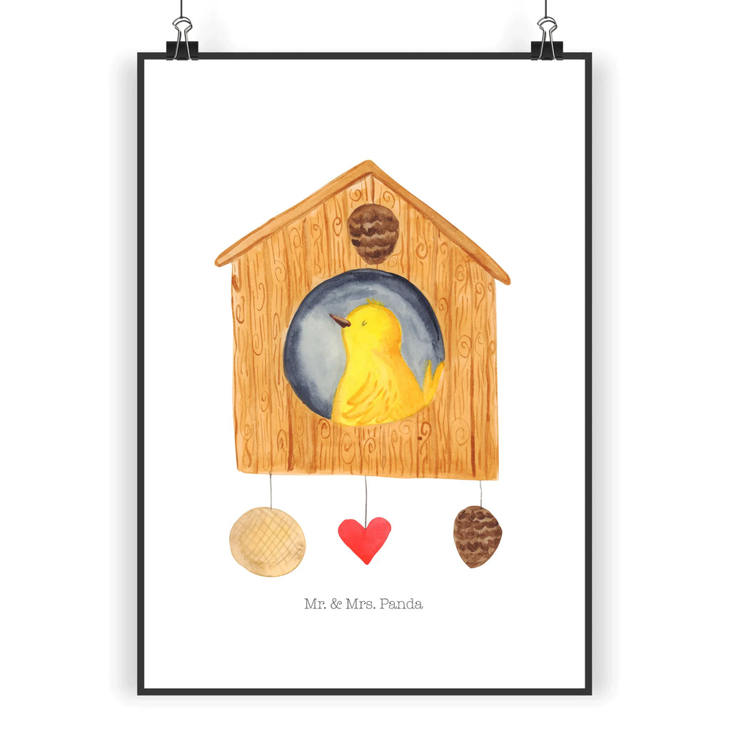 Poster Bird House small animals, cute, funny, cute animal motives, hand drawn, small world, funny sayings, good mood, happy, gifts, gift ideas, special gifts, animal lover, card, home sweet home, home, birdhouse, nest, Bird, apartment, birds, house, castle, family, favorite place, our house