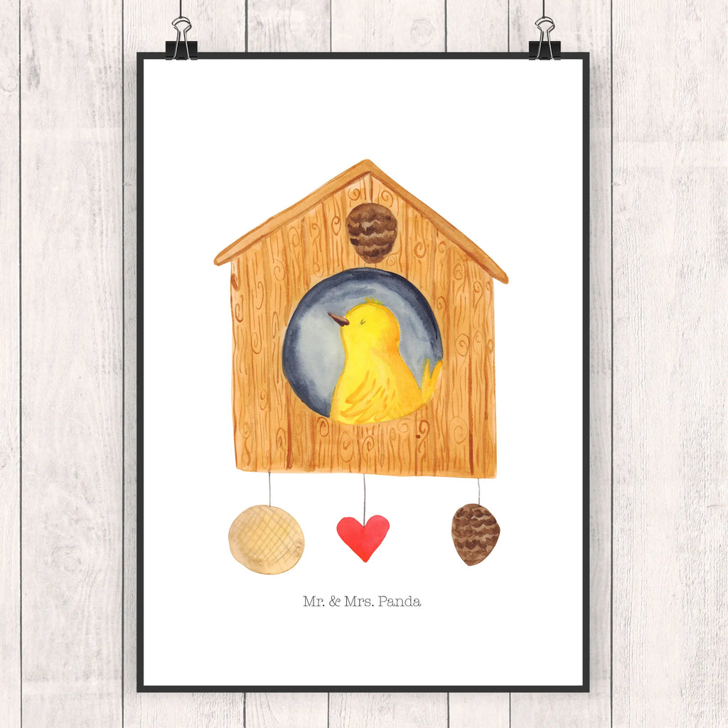 Poster Bird House small animals, cute, funny, cute animal motives, hand drawn, small world, funny sayings, good mood, happy, gifts, gift ideas, special gifts, animal lover, card, home sweet home, home, birdhouse, nest, Bird, apartment, birds, house, castle, family, favorite place, our house