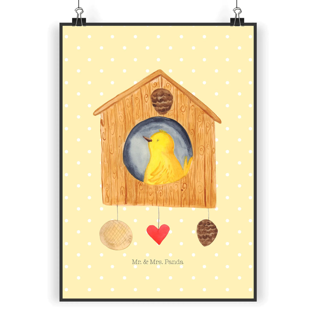 Poster Bird House small animals, cute, funny, cute animal motives, hand drawn, small world, funny sayings, good mood, happy, gifts, gift ideas, special gifts, animal lover, card, home sweet home, home, birdhouse, nest, Bird, apartment, birds, house, castle, family, favorite place, our house