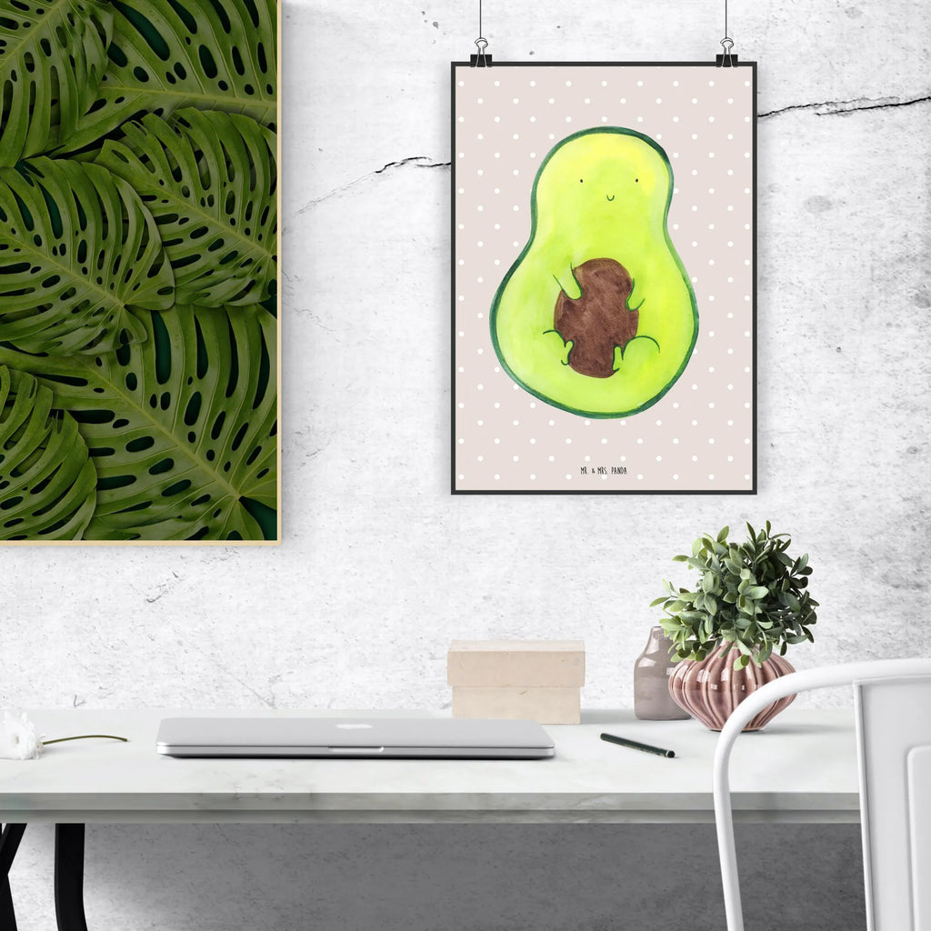Poster Avocado Kern Kinderposter, Raumdekoration, Kunstdruck, Mr. & Mrs. Panda Poster, Handgemaltes Poster, Poster, Wanddeko Bild, Wanddeko, Wanddekoration, Designposter, Küchenposter, Bild, Wandposter, Posterdruck, Avocado, Veggie, Vegan, Gesund, Avocadokern, Kern, Avokado, Pflanze, Spruch Leben