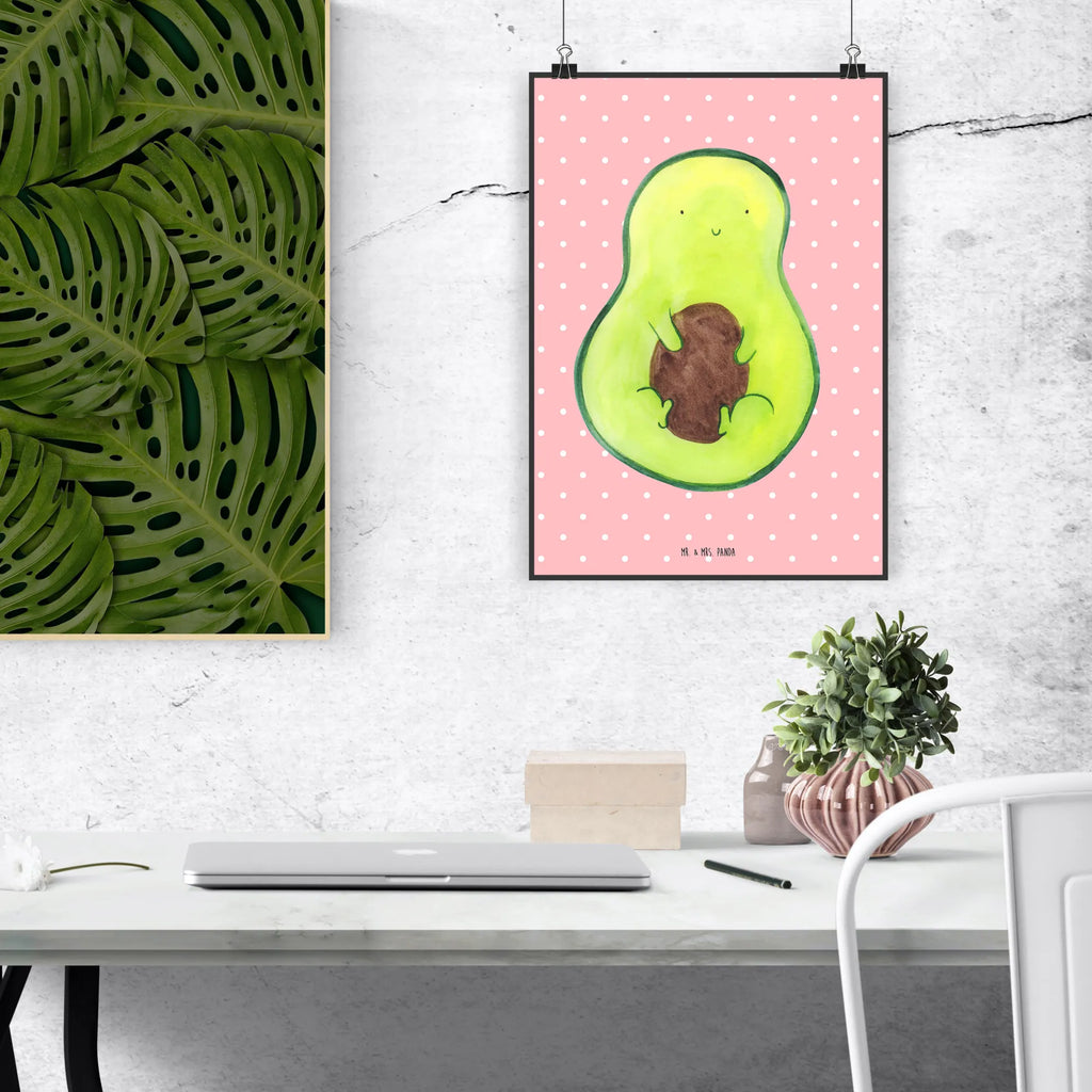 Poster Avocado Kern Kinderposter, Raumdekoration, Kunstdruck, Mr. & Mrs. Panda Poster, Handgemaltes Poster, Poster, Wanddeko Bild, Wanddeko, Wanddekoration, Designposter, Küchenposter, Bild, Wandposter, Posterdruck, Avocado, Veggie, Vegan, Gesund, Avocadokern, Kern, Avokado, Pflanze, Spruch Leben