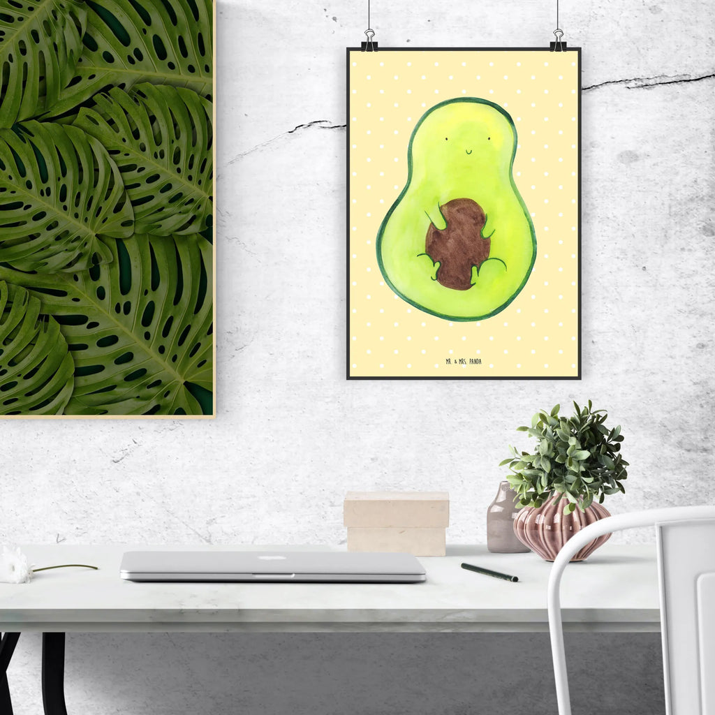 Poster Avocado Kern Kinderposter, Raumdekoration, Kunstdruck, Mr. & Mrs. Panda Poster, Handgemaltes Poster, Poster, Wanddeko Bild, Wanddeko, Wanddekoration, Designposter, Küchenposter, Bild, Wandposter, Posterdruck, Avocado, Veggie, Vegan, Gesund, Avocadokern, Kern, Avokado, Pflanze, Spruch Leben