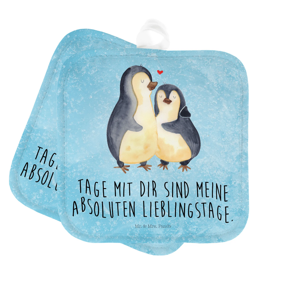 Pot holder Penguin embrace North Pole, Penguins, wedding gift, anniversary, love gift, proof of love, lovers, wedding, wedding day