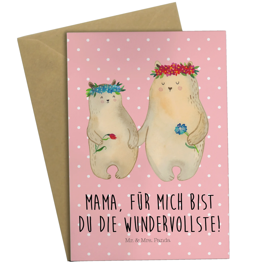 Greetings card Bears with flower crown hochzeitskarten, kommunionskarte, Klappkarte, dankeskarten, osterkarte, valentinstagskarte, abiturkarte, Grußkarte, neujahrskarte, spruchkarte, einladungskarten, jubiläumskarte, vatertagskarte, firmungskarte, Beileidskarte, babykarte, Grußkarten, Motivkarte, glückwunschkarten, weihnachtskarten, Glückwunschkarte, genesungskarte, osterkarten, Vatertag, Mama, Muttertag, Papa, Oma, Opa, Familie, Schwester, Bruder, Kind, Lieblingsmama, Mutter, Kinder, Lieblingsmensch, Weltbeste Mama, Vorbild, Beste Mutter, Bären, Töchter, Mami, Family, Geschenk Mama. Muttertag, Bär, Tochter, Mutti