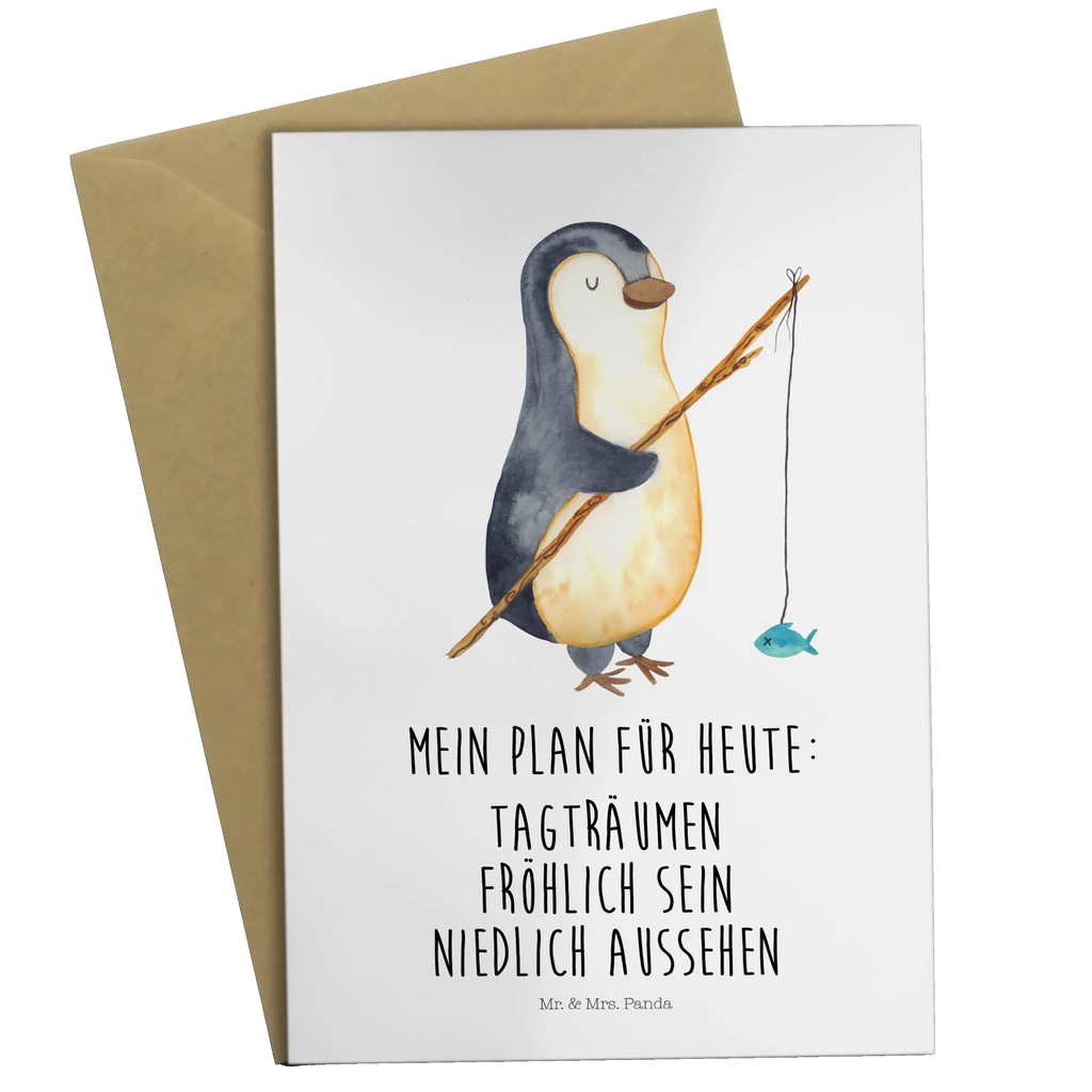 Kartka okolicznościowa Pingwin Wędkarz einladungskarten, osterkarte, osterkarten, jubiläumskarte, genesungskarte, spruchkarte, valentinstagskarte, weihnachtskarten, hochzeitskarten, vatertagskarte, Motivkarte, neujahrskarte, firmungskarte, Klappkarte, dankeskarten, Glückwunschkarte, kommunionskarte, glückwunschkarten, Beileidskarte, Grußkarten, Grußkarte, babykarte, abiturkarte, Pinguin, Geschenkidee, Tagesplan, Planer, Urlaub, Wochenende, Plan, Freundinnen, Geschenk, Pinguine, Angler, Tagträume, Neustart, Hobby, Motivation, Angeln