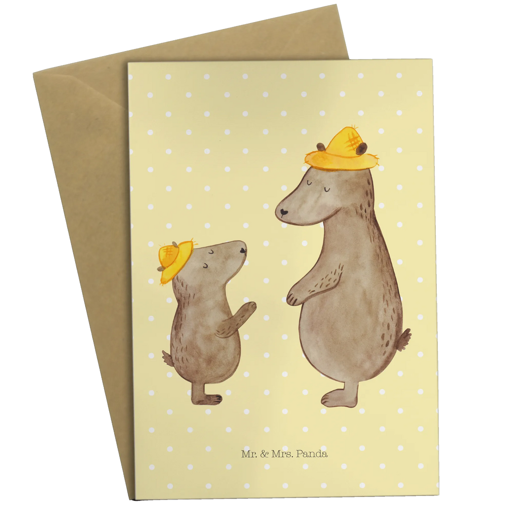 Greetings card Bears with hats Glückwunschkarte, Hochzeitskarte, Klappkarte, Karte, Ansichtskarten, Geburtstagskarte, Einladungskarte, Grußkarte, Familie, Vatertag, Muttertag, Bruder, Schwester, Mama, Papa, Oma, Opa, Papi, Daddy, Söhne, Vorbild, Lieblingsmensch, Sohn, Bären, Kind, Family, Kinder, Dad, Vater, Vater-Sohn, Paps, Bär