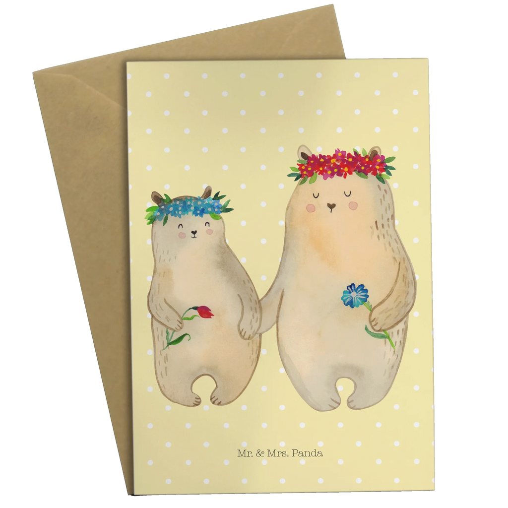 Greetings card Bears with flower crown hochzeitskarten, kommunionskarte, Klappkarte, dankeskarten, osterkarte, valentinstagskarte, abiturkarte, Grußkarte, neujahrskarte, spruchkarte, einladungskarten, jubiläumskarte, vatertagskarte, firmungskarte, Beileidskarte, babykarte, Grußkarten, Motivkarte, glückwunschkarten, weihnachtskarten, Glückwunschkarte, genesungskarte, osterkarten, Vatertag, Mama, Muttertag, Papa, Oma, Opa, Familie, Schwester, Bruder, Kind, Lieblingsmama, Mutter, Kinder, Lieblingsmensch, Weltbeste Mama, Vorbild, Beste Mutter, Bären, Töchter, Mami, Family, Geschenk Mama. Muttertag, Bär, Tochter, Mutti